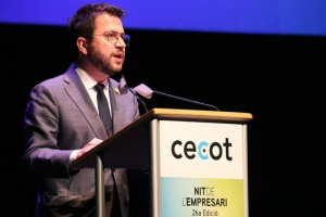 Pere Aragonés durante su discurso