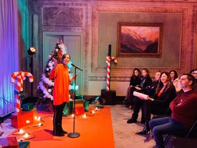 L&#039;alcaldessa de Sabadell, Marta Farrés durant la presentació de la campanya de Nadal